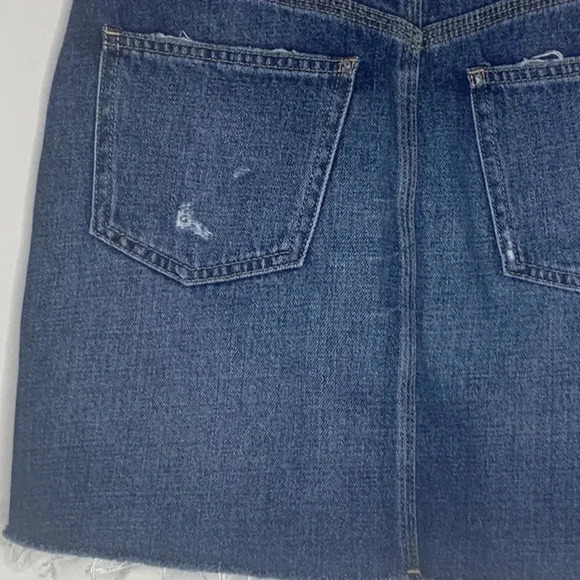 Madewell Rigid Denim Straight Mini Skirt: Reworked Edition Size 26 - Picture 7 of 8